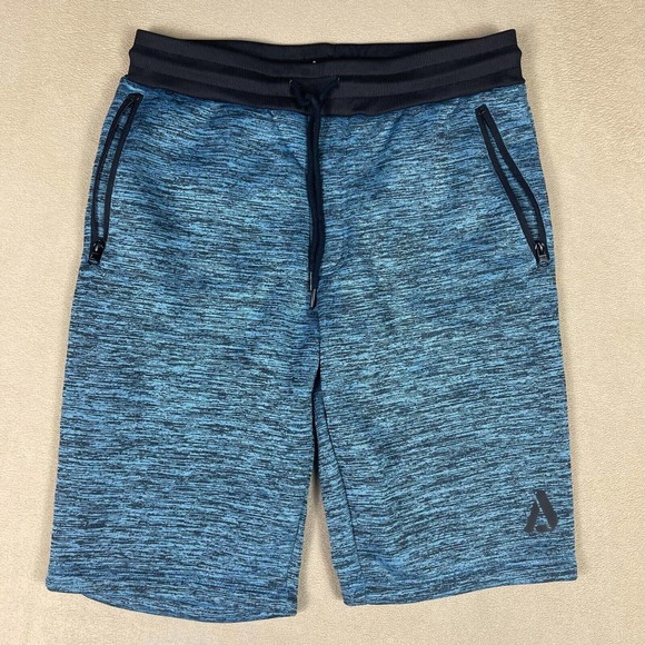 Akademiks STADM Fleece Athletic Shorts Mens M Elastic Waist w Drawstring Blue - Picture 1 of 10